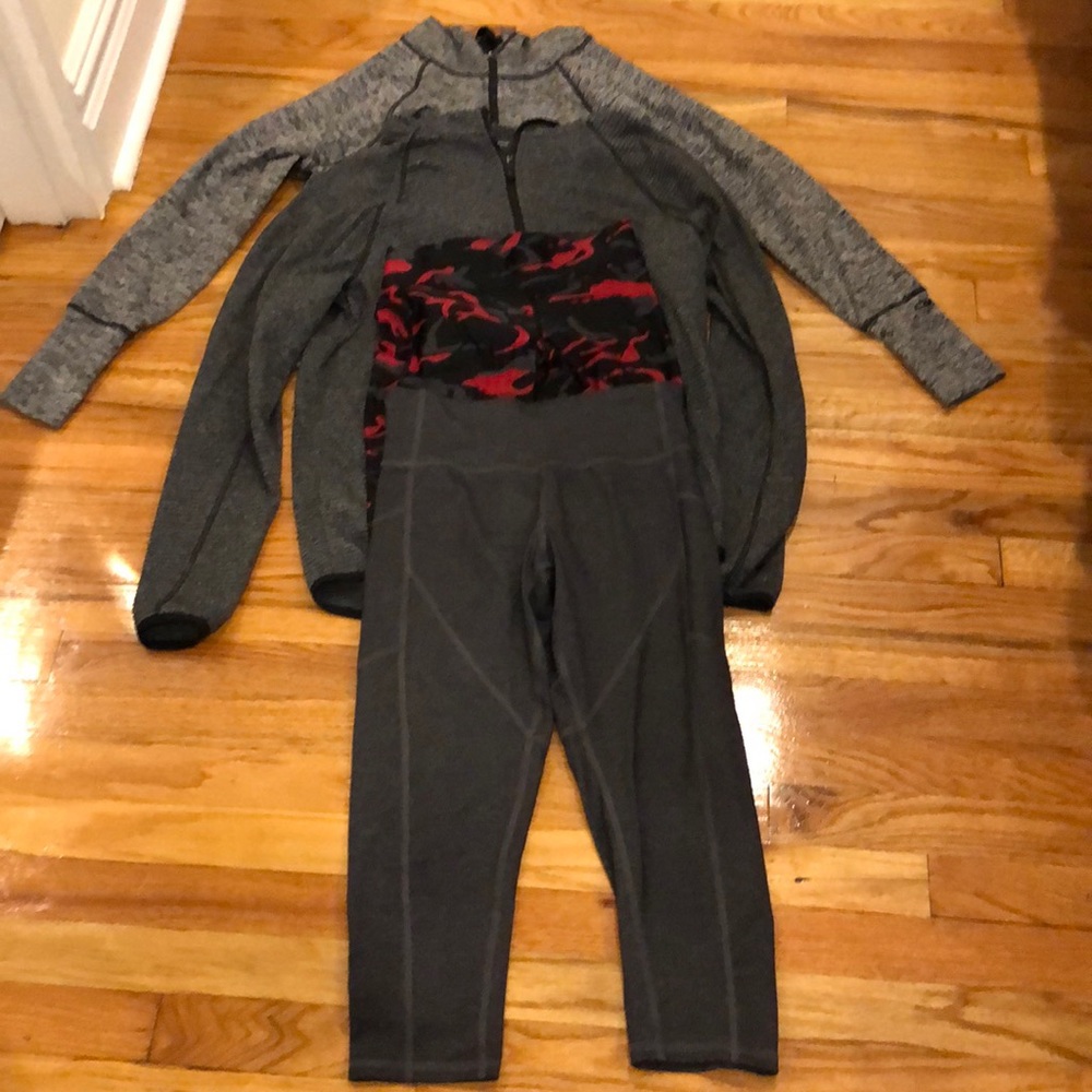 Over $150 of workout leggings and sweatshirts